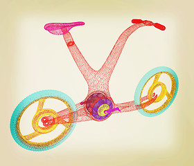 Image showing 3d modern bike concept. 3D illustration. Vintage style.