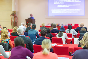 Image showing Audience in lecture hall on scientific conference.