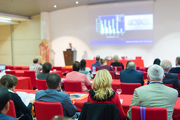 Image showing Audience in lecture hall on scientific conference.