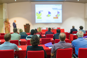 Image showing Audience in lecture hall on scientific conference.