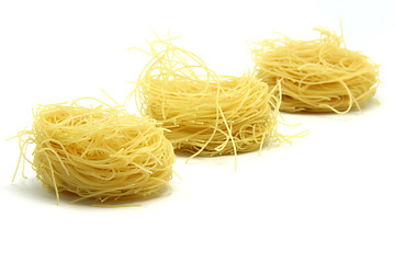 Image showing three tagliatelle isolated