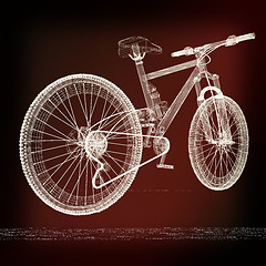 Image showing bicycle as a 3d wire frame object isolated. 3D illustration. Vin