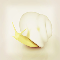 Image showing 3d fantasy animal, snail on white background . 3D illustration. 