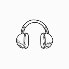 Image showing Headphone sketch icon.