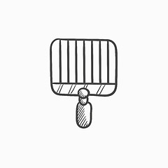 Image showing Empty barbecue grill grate sketch icon.