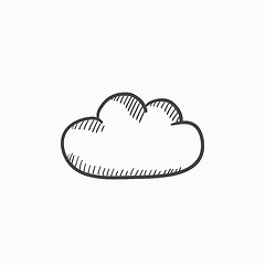 Image showing Cloud computing sketch icon.