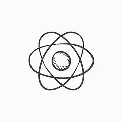 Image showing Atom sketch icon.