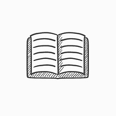 Image showing Open book sketch icon.