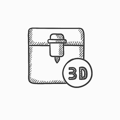 Image showing Tree D printing sketch icon.