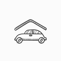 Image showing Car garage sketch icon.