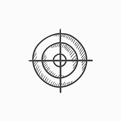 Image showing Shooting target sketch icon.