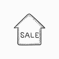 Image showing House for sale sketch icon.