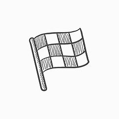 Image showing Checkered flag sketch icon.