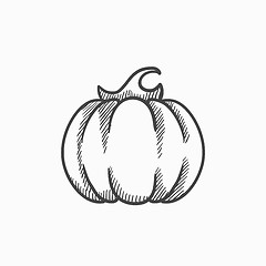 Image showing Pumpkin sketch icon.