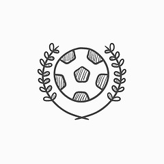 Image showing Soccer badge sketch icon.