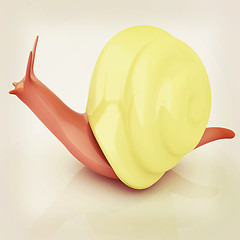 Image showing 3d fantasy animal, snail on white background . 3D illustration. 