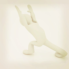 Image showing 3d man isolated on white. Series: morning exercises - flexibilit