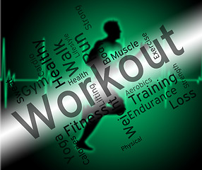 Image showing Workout Words Shows Physical Activity And Athletic