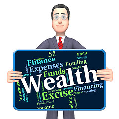 Image showing Wealth Word Shows Text Words And Worth