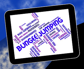 Image showing Bungee Jumping Indicates Text Words And Adventure