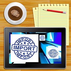 Image showing Import On Cubes Showing Importing Products Tablet