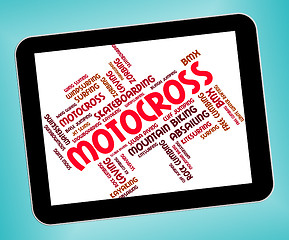 Image showing Motocross Words Represents Bike Enduro And Motorbikes