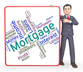 Image showing Mortgage Word Indicates Borrow Money And Home
