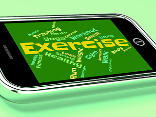 Image showing Exercise Words Means Get Fit And Exercised