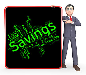 Image showing Savings Word Means Financial Wealthy And Text