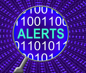 Image showing Internet Alerts Shows Web Site And Alarm
