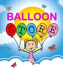 Image showing Balloon Store Indicates Checkout Shops And Trade