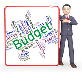 Image showing Budget Words Represents Budgets Accounting And Financial