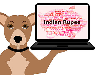Image showing Indian Rupee Shows Worldwide Trading And Foreign