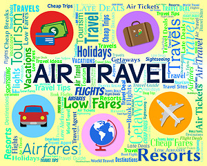 Image showing Air Travel Indicates Aeroplane Fly And Words