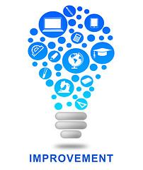 Image showing Improvement Lightbulb Shows Power Source And Bright