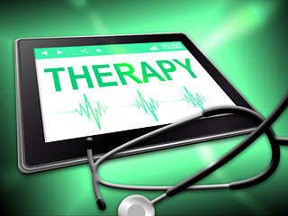 Image showing Therapy Tablet Means Remedy Physiotherapy And Internet