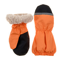 Image showing Children\'s autumn-winter mittens