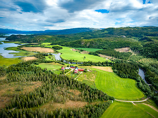 Image showing Beautiful Nature Norway aerial photography.