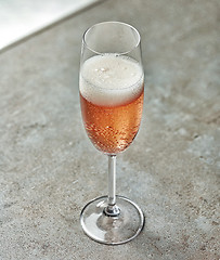 Image showing glass of pink champagne