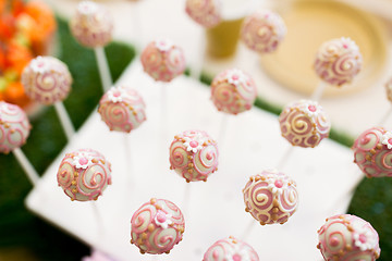 Image showing close up of cake pops or lollipops