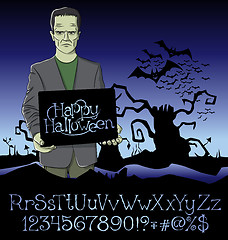 Image showing Vector Cartoon Frankenstein Halloween