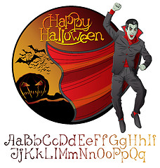 Image showing Halloween font set and Vector Vampire Dracula