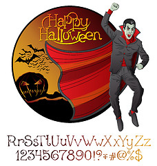 Image showing Halloween font set and Vector Vampire Dracula