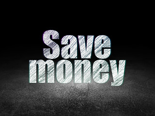 Image showing Currency concept: Save Money in grunge dark room