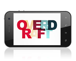 Image showing Finance concept: Smartphone with Overdraft on  display