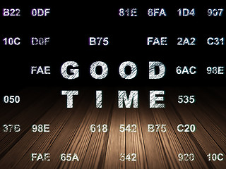 Image showing Timeline concept: Good Time in grunge dark room