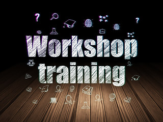 Image showing Learning concept: Workshop Training in grunge dark room