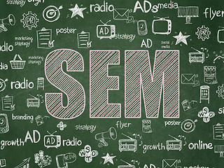 Image showing Marketing concept: SEM on School board background