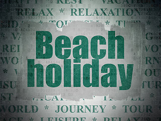 Image showing Travel concept: Beach Holiday on Digital Data Paper background