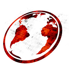 Image showing Learning concept: Globe on Digital background